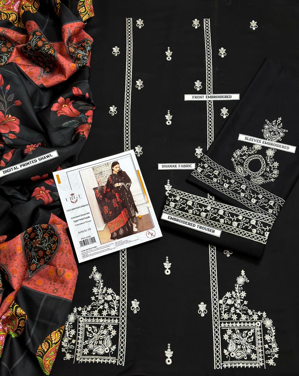 DHANAK 3PC EMBROIDERED 004