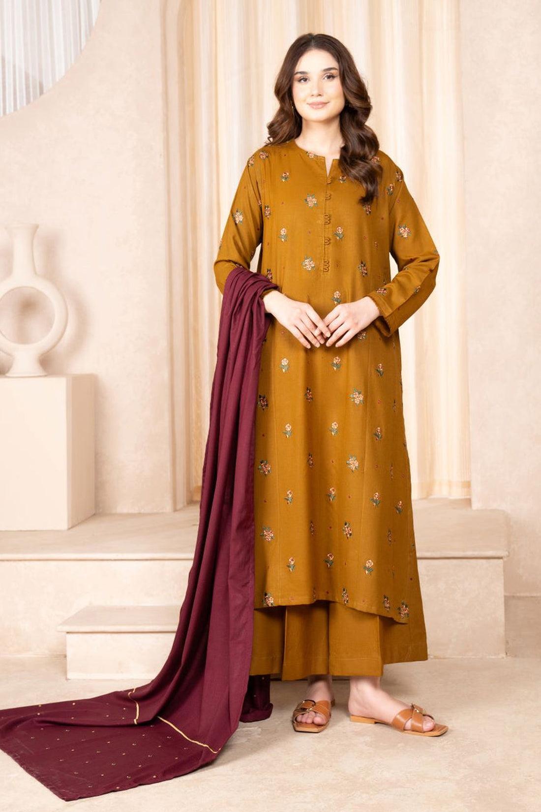 DHANAK 3PC EMBROIDERED 001