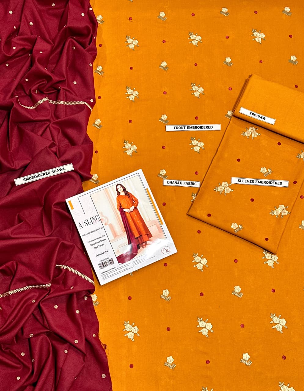 DHANAK 3PC EMBROIDERED 001