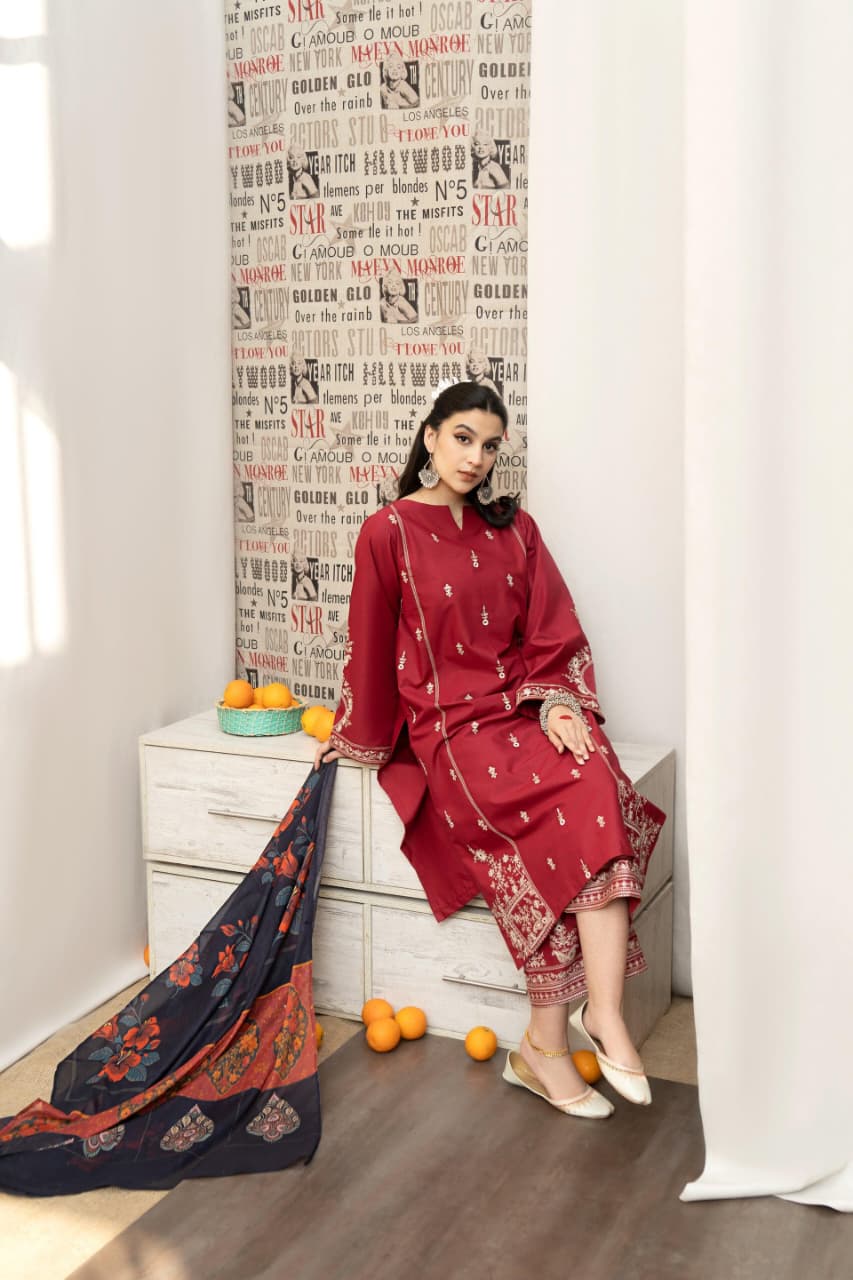 DHANAK 3PC EMBROIDERED 003