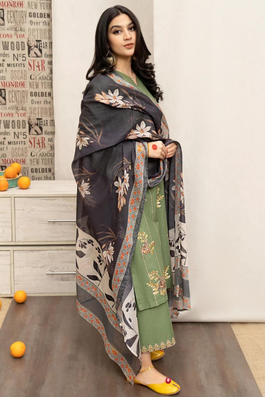 DHANAK 3PC EMBROIDERED 005