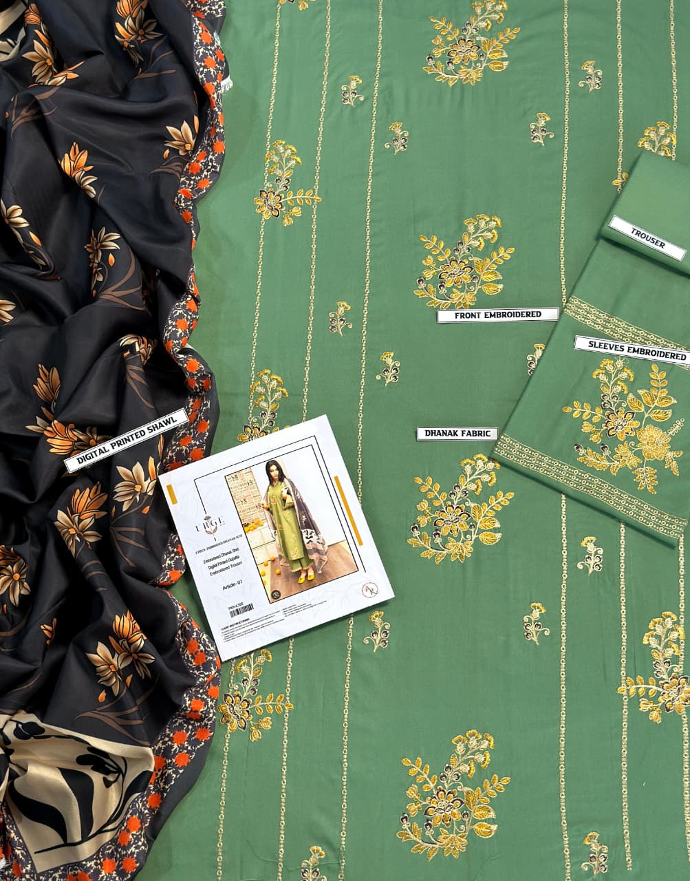 DHANAK 3PC EMBROIDERED 005