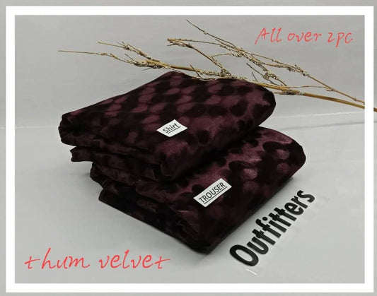 2pc Elegant Velvet pluchi Winter Collection  D-7516