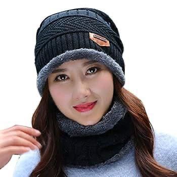 Beanie Wool Cap With Neck Warmer. Full Set-2 Pieces