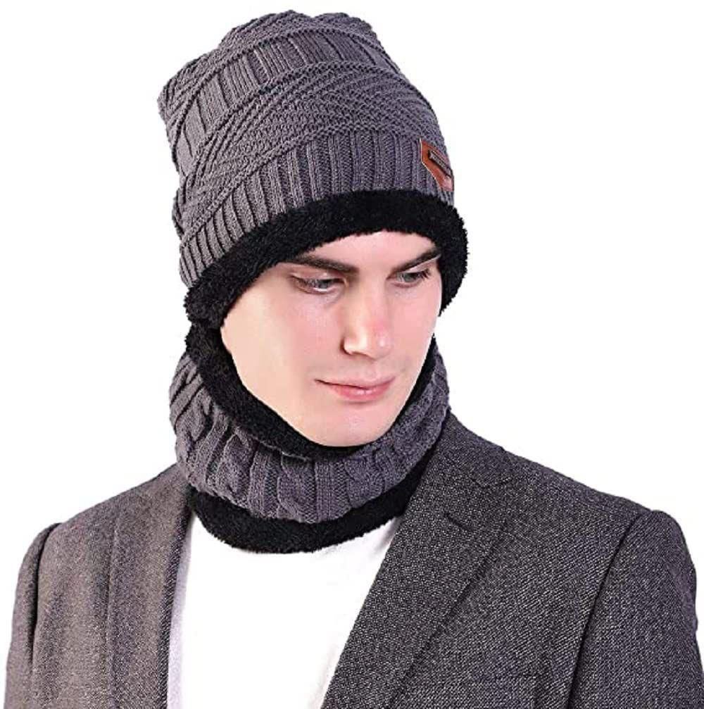 Beanie Wool Cap With Neck Warmer. Full Set-2 Pieces