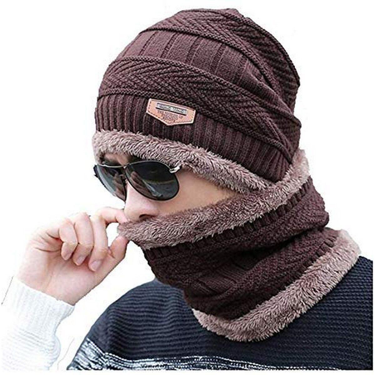 Beanie Wool Cap With Neck Warmer. Full Set-2 Pieces